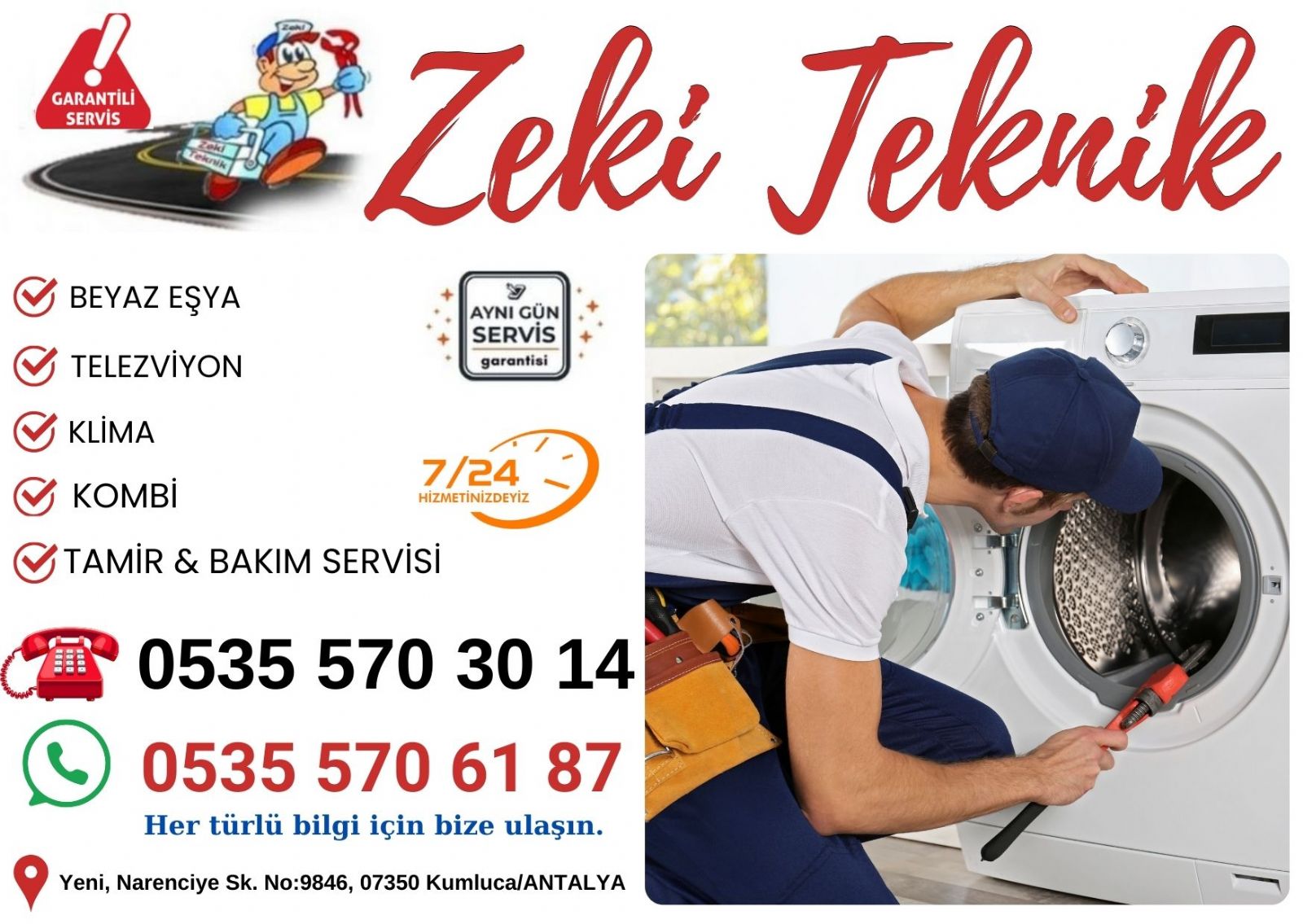 Kumluca Çamaşır Makinesi Tamiri